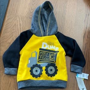 Brand new baby boy dump truck hoodie size 18momths